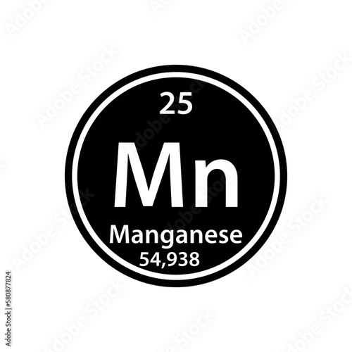 Mn element periodic table icon vector logo design