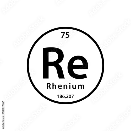 Re element periodic table icon vector logo design