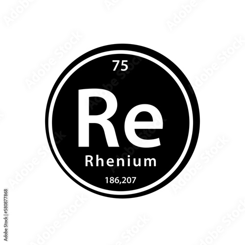 Re element periodic table icon vector logo design