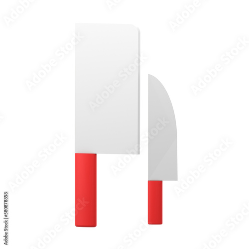 3d Knives isolated on the white background