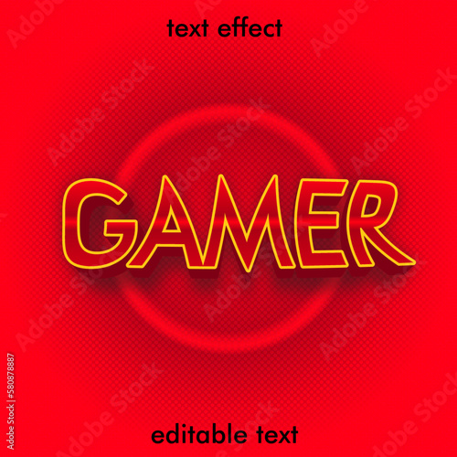 Gamer 3d text style effect editable 
