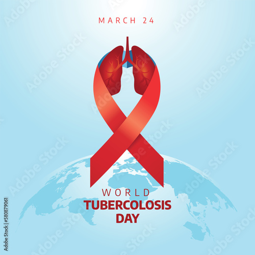 vector graphic of world tuberculosis day good for world tuberculosis day celebration. flat design. flyer design.flat illustration.