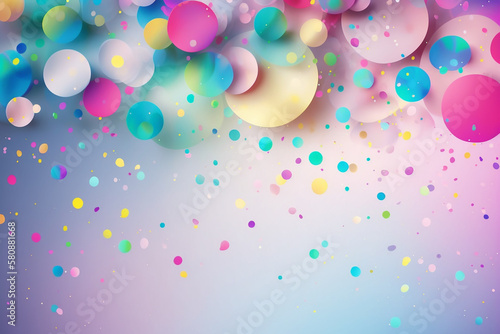 Falling confetti on the colorful background. Generative AI