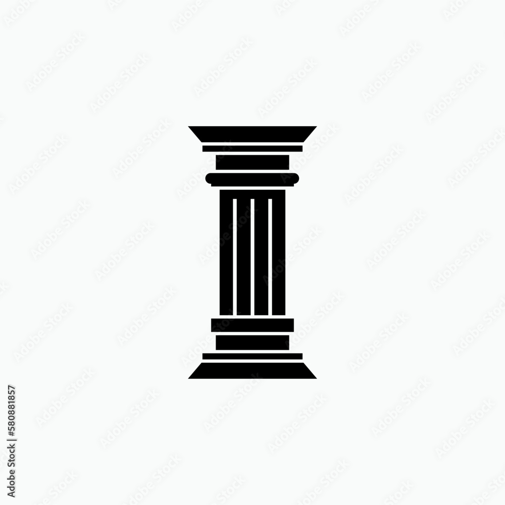 Pillar Icon. Justice Sign. Ancient Column or Architecture Symbol - Vector Pillar Icon. Justice Sign. Ancient Column or Architecture Symbol - Vector