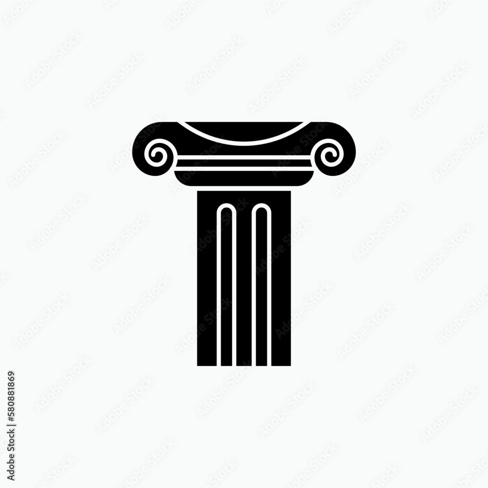 Pillar Icon. Justice Sign. Ancient Column or Architecture Symbol - Vector Pillar Icon. Justice Sign. Ancient Column or Architecture Symbol - Vector