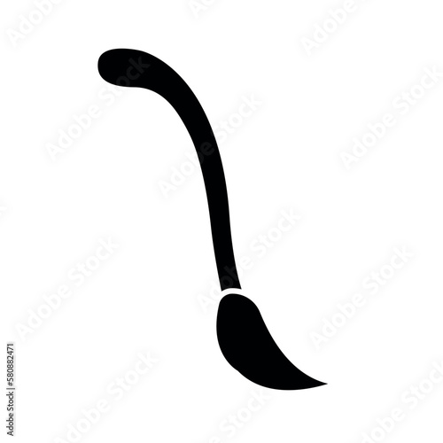Vector flat donkey cow tail silhouette isolated on white background