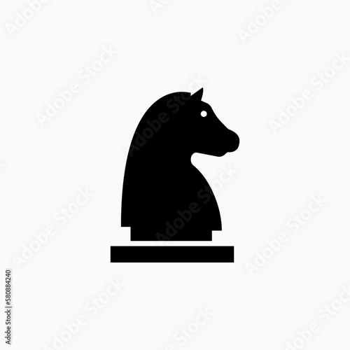 Chess Horse Icon. Strategy or Teamwork Symbol - Logo Vector. 