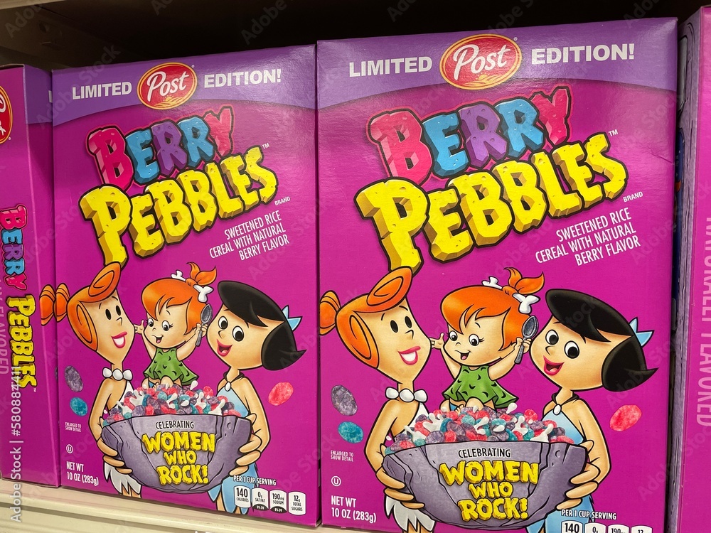 Grocery store Fruity pebbles cereal Limited edition woman who rock side