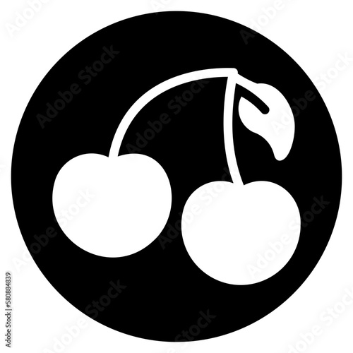 cherries glyph icon