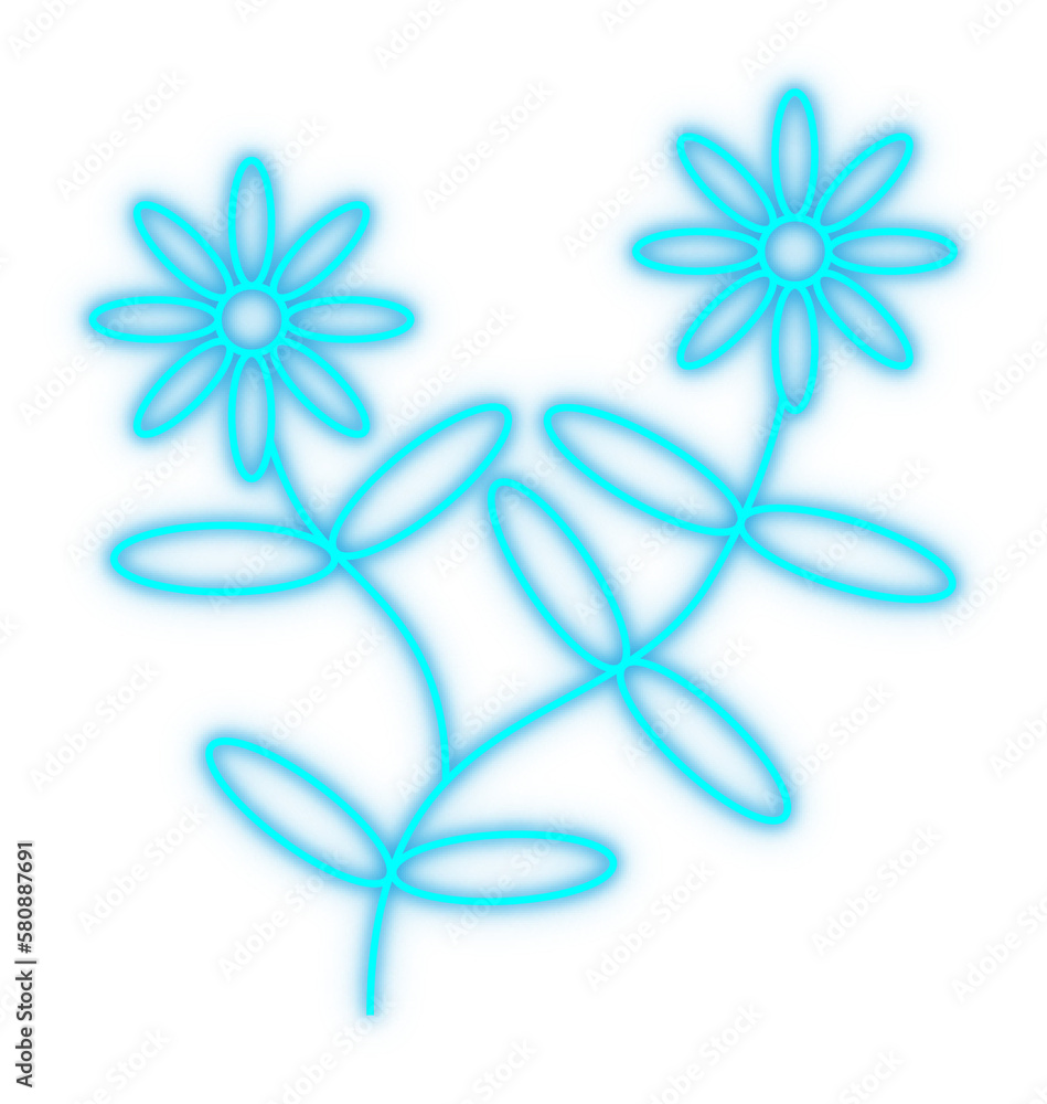 Glow Flower Neon Effect Glow Flower Neon Effect