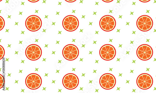 Fototapeta Naklejka Na Ścianę i Meble -  Orange slice fruit seamless pattern background