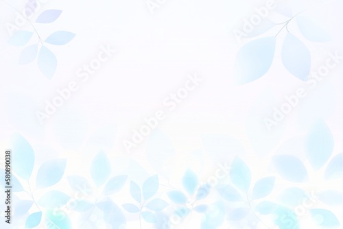 幻想的なブルーの葉っぱの背景 © レオン1788