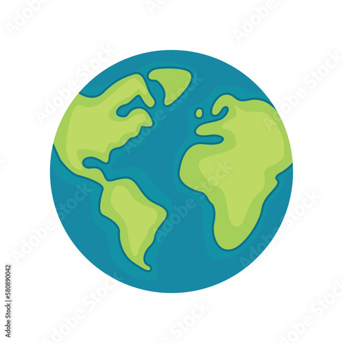 Earth globe planet vector illustration on white background