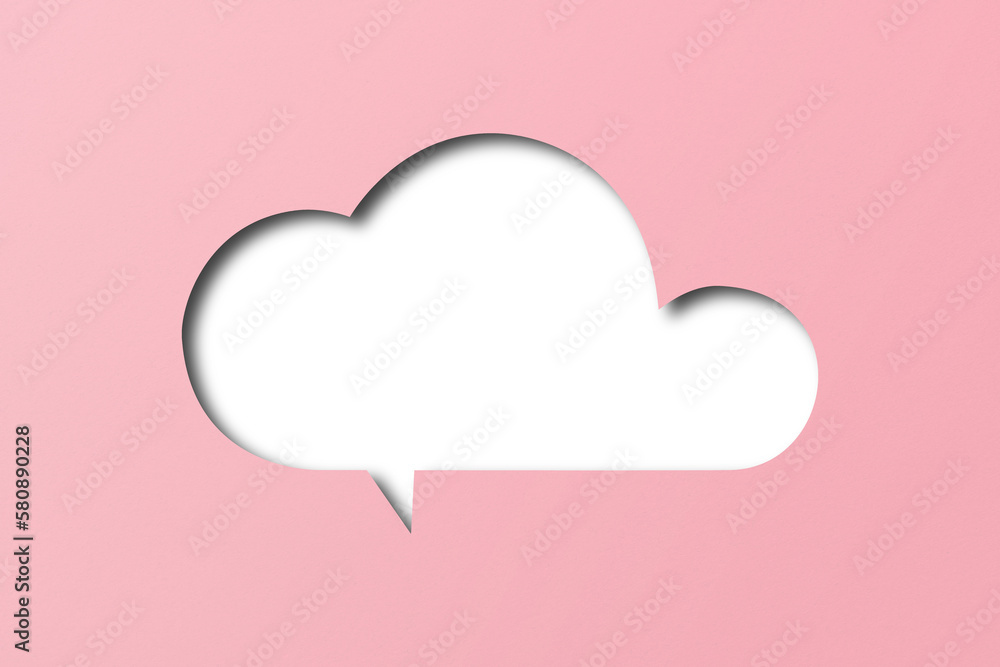 Pink paper cut out shape speech bubble transparent background Pink paper cut out shape speech bubble transparent background