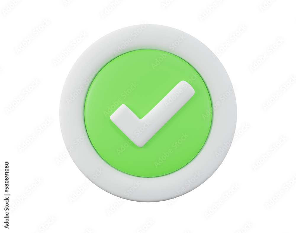 3d rendering Success icon minimal cute concept 3d rendering Success icon minimal cute concept