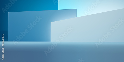 Fototapeta Naklejka Na Ścianę i Meble -  3D rendering minimalist booth perspective background