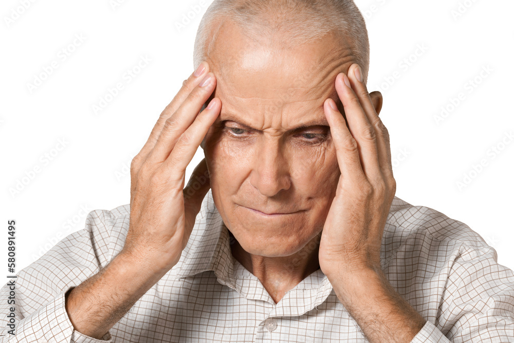 Portrait of a Senior Man Having Headache , Thinking Portrait of a Senior Man Having Headache , Thinking