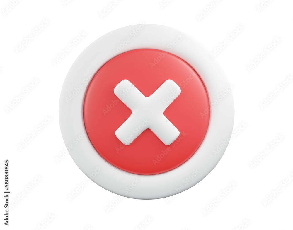 3d rendering Failed icon minimal cute concept 3d rendering Failed icon minimal cute concept