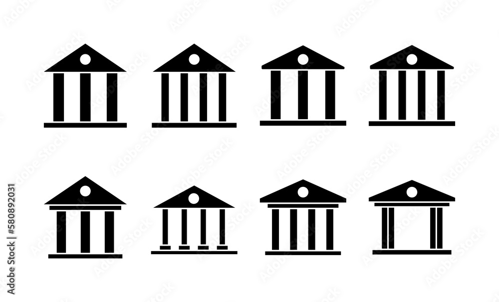 Bank icon vector for web and mobile app. Bank sign and symbol, museum, university