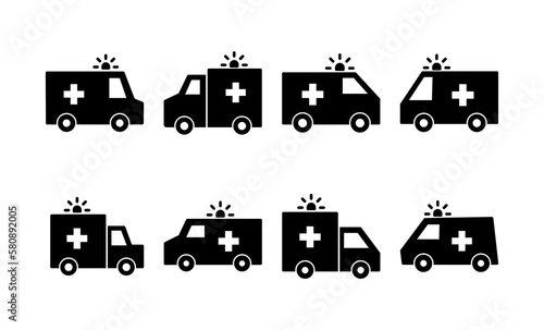 Ambulance icon vector for web and mobile app. ambulance truck sign and symbol. ambulance car