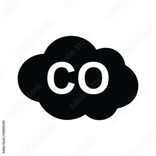 фотографія CO icon, carbon monoxide formula symbol, vector illustration