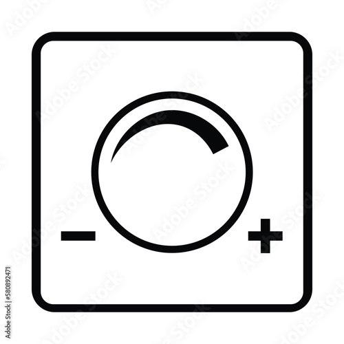 Light dimmer switch, black and white icon, vector illustration