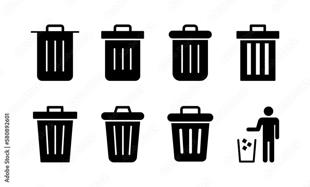 Trash icon vector for web and mobile app. trash can icon. delete sign and symbol. Trash icon vector for web and mobile app. trash can icon. delete sign and symbol.
