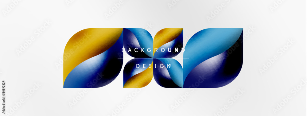 Obraz premium Vector abstract geometric background. Techno flower petals concept. Wallpaper or texture design, bright poster, banner, flyer