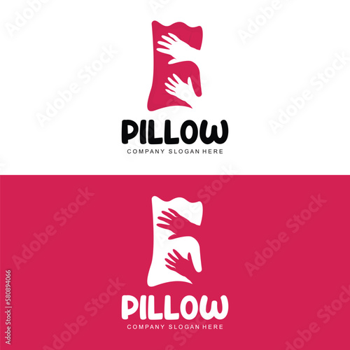 Pillow Logo, Bed Design, Dream And Sleeping Template Icon Vector
