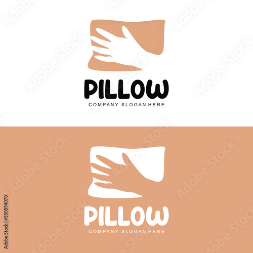 Pillow Logo, Bed Design, Dream And Sleeping Template Icon Vector