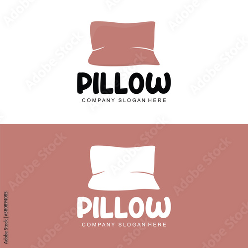 Pillow Logo, Bed Design, Dream And Sleeping Template Icon Vector
