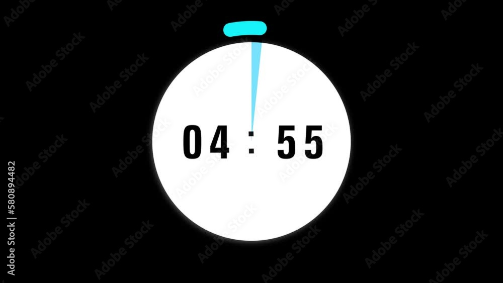 5 minute countdown. 5 Minute Clock countdown animation Timer Countdown