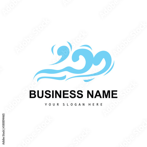 Beach Wave Logo, Water Wave Vector, Water Abstract Design, Illustration Template Icon
