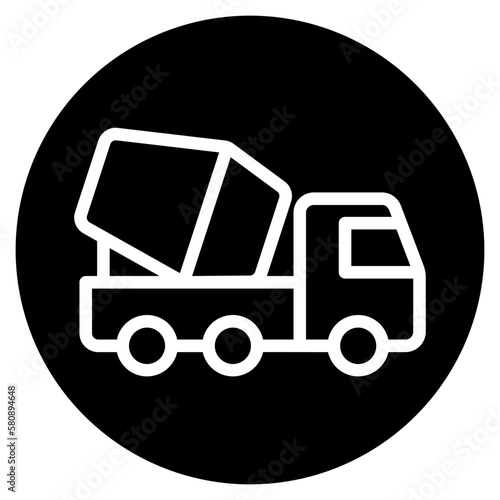 cement truck glyph icon
