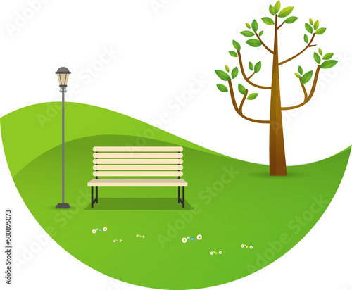 Public Park in The City isolated illustration

