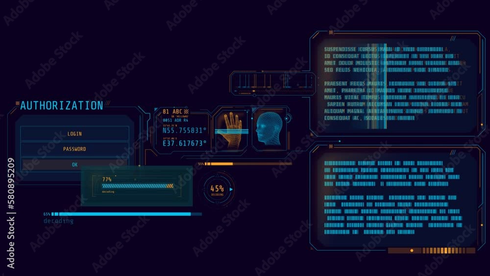 Animated infographics on the theme of data protection and authorization. Animated infographics on the theme of data protection and authorization.