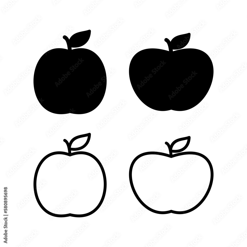 Apple icon vector illustration. Apple sign and symbols for web design. Apple icon vector illustration. Apple sign and symbols for web design.
