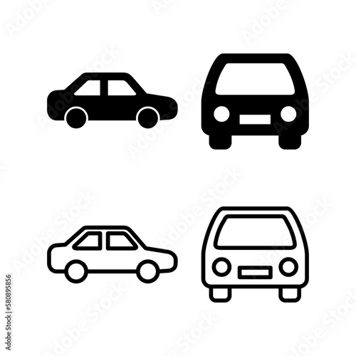 Car icon vector illustration. car sign and symbol. small sedan