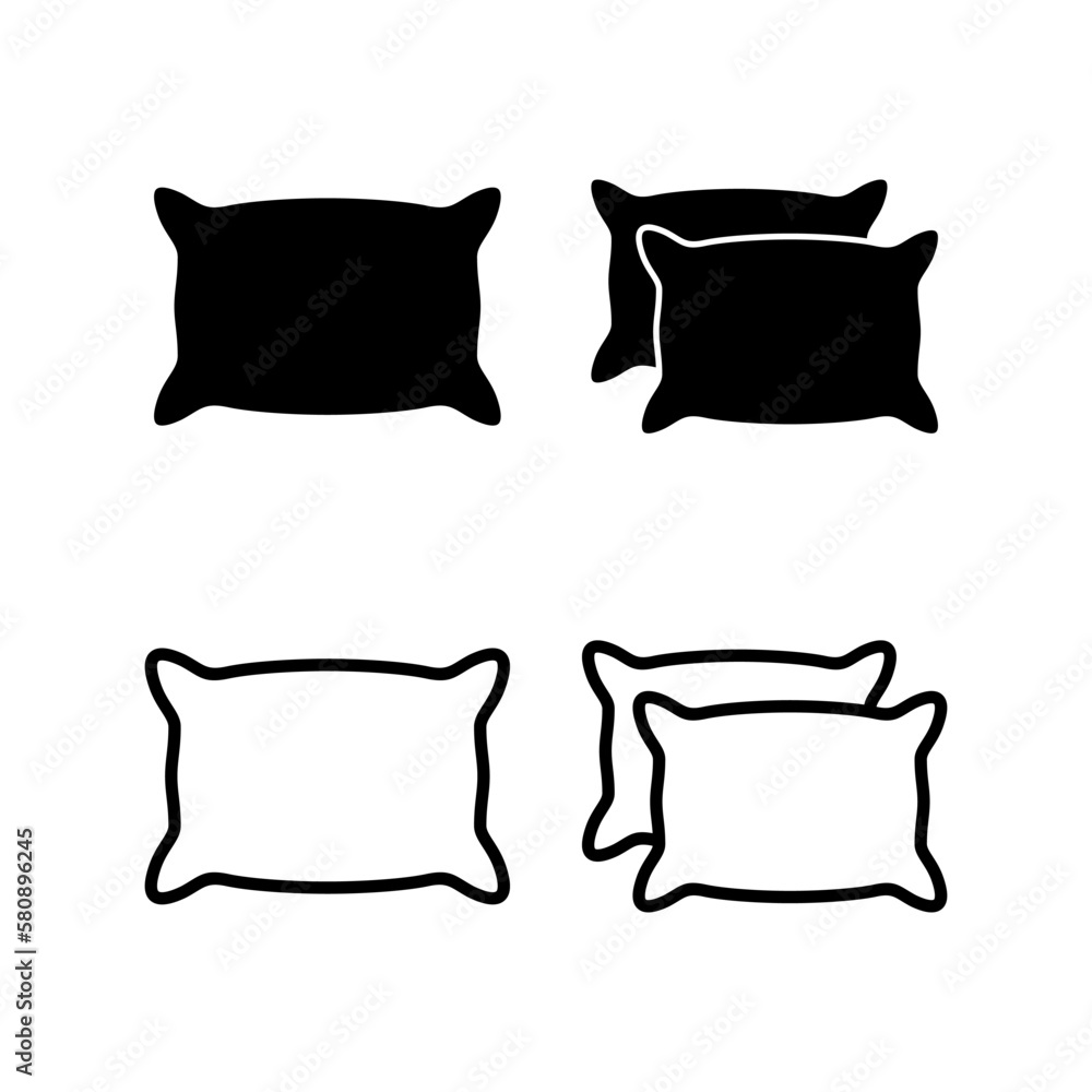 Pillow icon vector illustration. Pillow sign and symbol. Comfortable fluffy pillow Pillow icon vector illustration. Pillow sign and symbol. Comfortable fluffy pillow