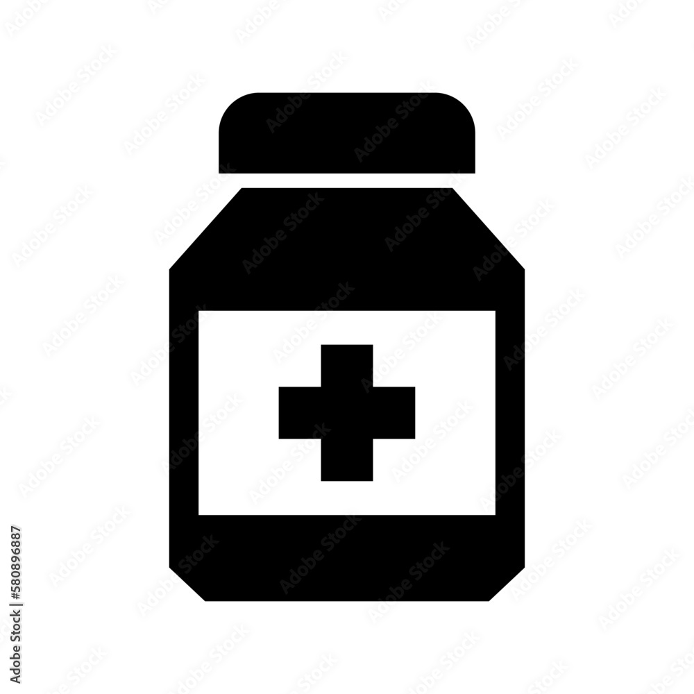 Obraz premium bottle medicine icon or logo isolated sign symbol vector illustration - high quality black style vector icons 
