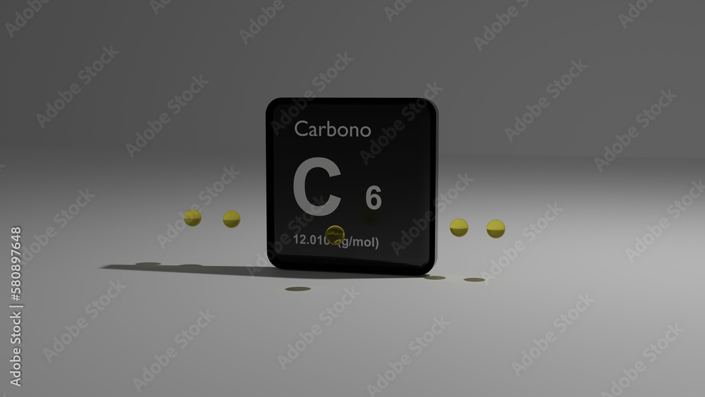 Fototapeta premium Graphic representation of the carbon atom.