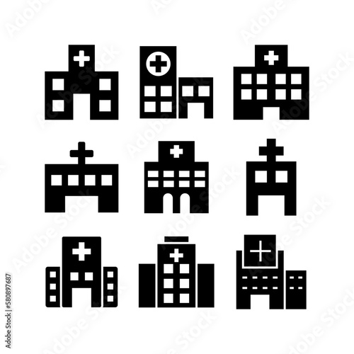 hospital icon or logo isolated sign symbol vector illustration - high quality black style vector icons
