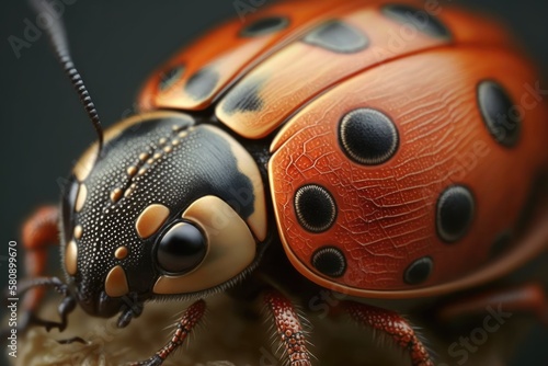 Detailed shots of a ladybird, ladybyg. Generative AI