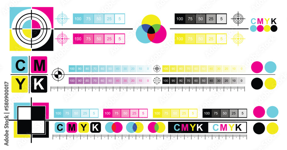 rgb and cmyk mixing diagram colored vector de Stock | Adobe Stock