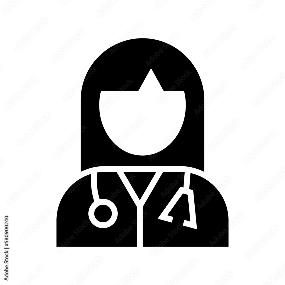 woman doctor icon or logo isolated sign symbol vector illustration - high quality black style vector icons
