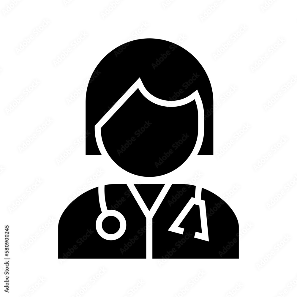 woman doctor icon or logo isolated sign symbol vector illustration - high quality black style vector icons
