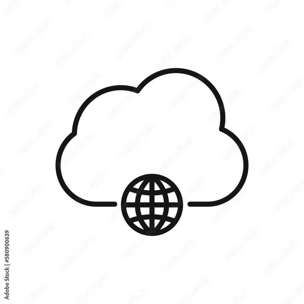 Editable Icon of Cloud Computing, Vector illustration isolated on white background. using for Presentation, website or mobile app Editable Icon of Cloud Computing, Vector illustration isolated on white background. using for Presentation, website or mobile app