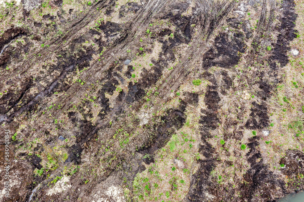 swampy land background. land improvement and reclamation. drone photography. swampy land background. land improvement and reclamation. drone photography.