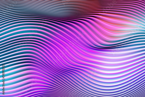 3d illustration of a classic  pink  abstract gradient background with lines. PRint from the waves. Modern graphic texture. Geometric pattern.