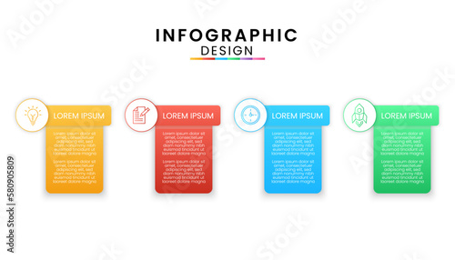 Infographic template for business. Timeline concept with 4 step, Presentation.